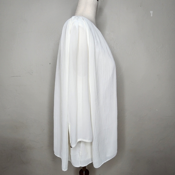Ted Baker Macenzi Cream Pleated Long Sleeve Blouse Size 8 - Picture 6 of 9